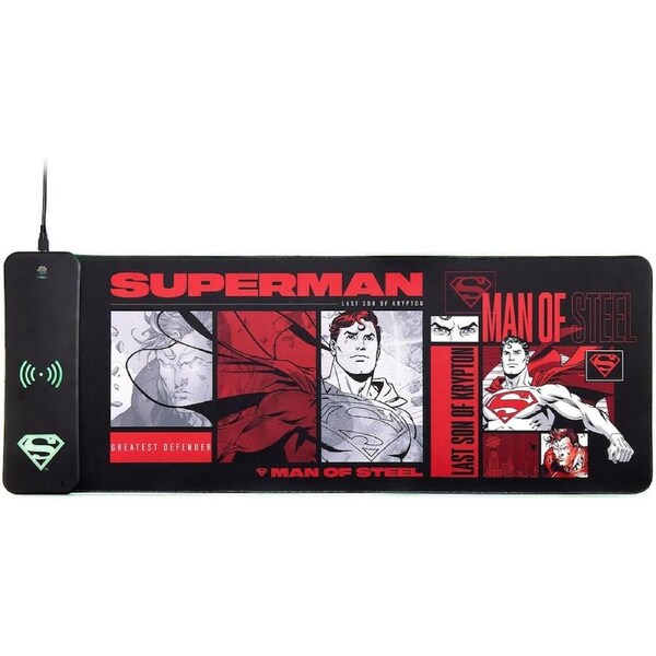 DC Comics - Numskull XL RGB Gaming Mat with 15W Wireless Charger