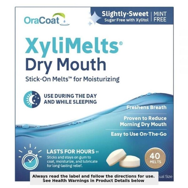 OraCoat Xylimelts Dry Mouth Stick On Melts Mint Free 40 Pack