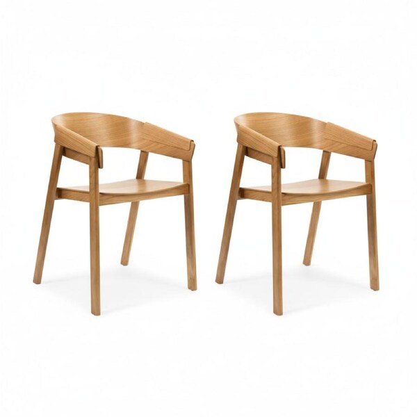 Selena 2pc Set Dining Chair Scandinavian Natural