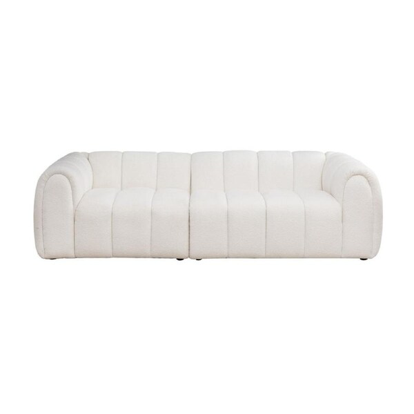 Gabriella 3 Seater Sofa Woven Fabric Boucle White