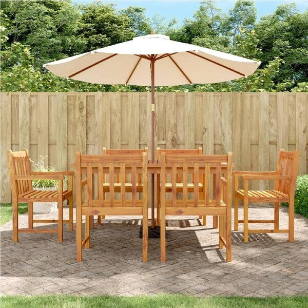 7 Piece Garden Dining Set Solid Wood Acacia vidaXL
