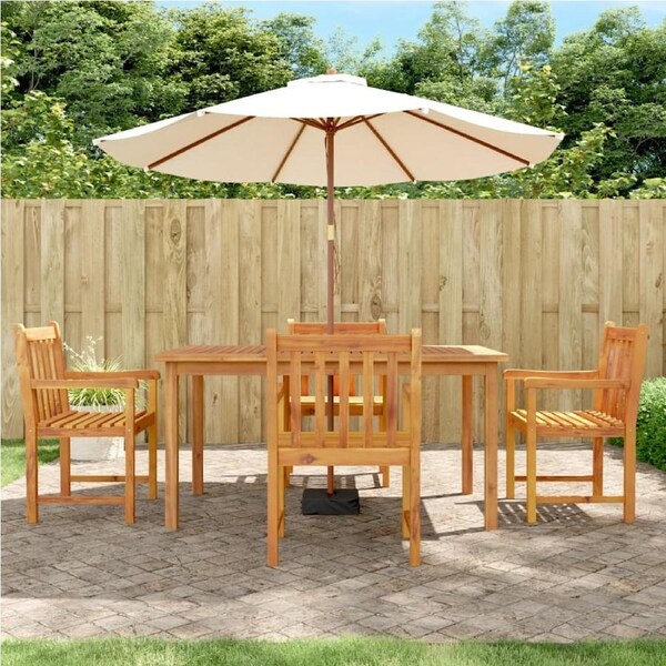 5 Piece Garden Dining Set Solid Wood Acacia vidaXL