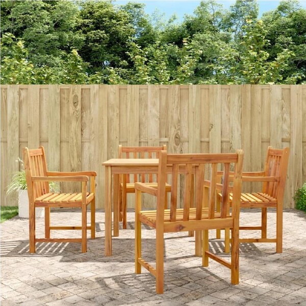 5 Piece Garden Dining Set Solid Wood Acacia vidaXL