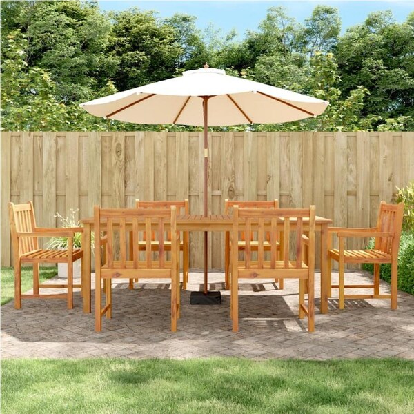 7 Piece Garden Dining Set Solid Wood Acacia vidaXL