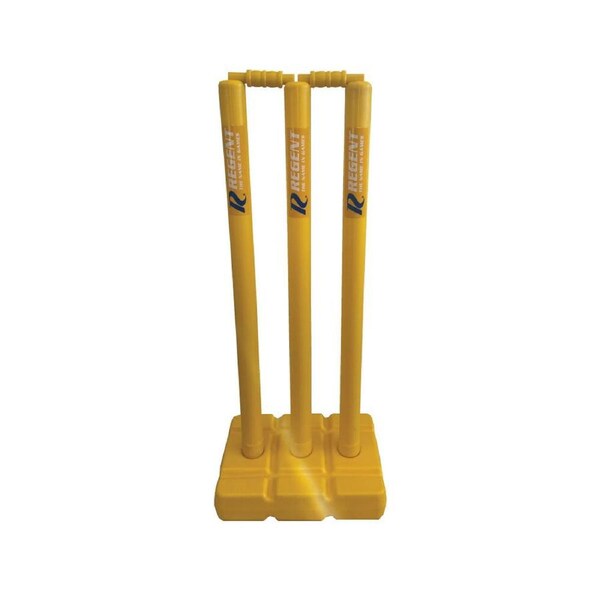 Regent Aussie Lightweight Backyard Cricket Playing Plastic Stump Set Yellow