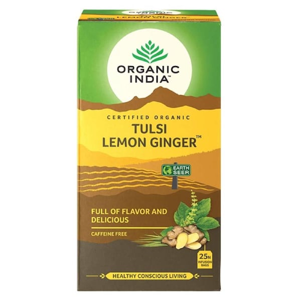 Organic India Tulsi Lemon Ginger Tea Bags 25 Pack