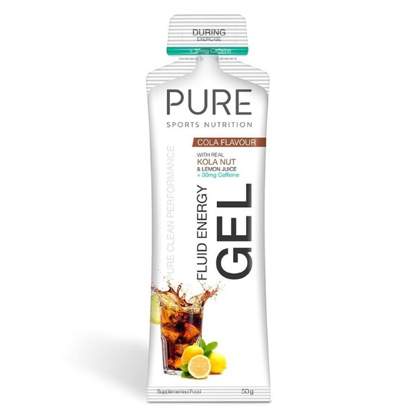 Pure Sports Nutrition Fluid Energy Gel Cola Caffine 18 x 50g