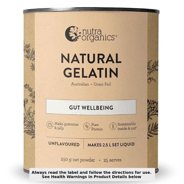 Nutra Organics Natural Gelatin Powder Unflavoured 250g