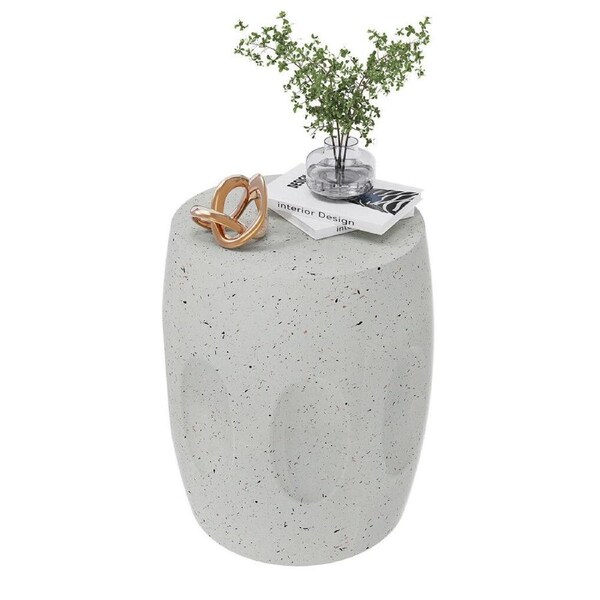 Modern Decorative Garden Stool: Heavy Duty Concrete Side Table for Patio