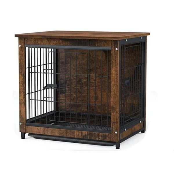 Wooden Wire Pet Kennels End Table for Small-Medium Dogs