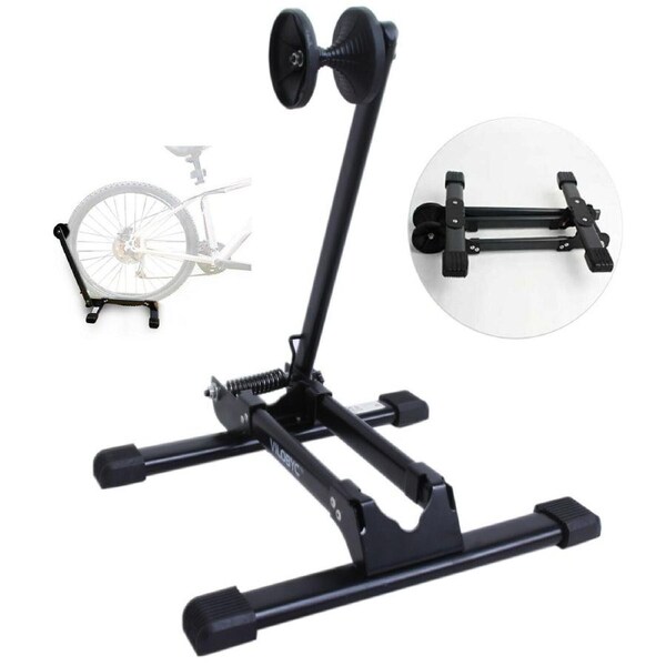 Folding Bike Floor Stand - Alloy Bicycle Storage & Parking Rack