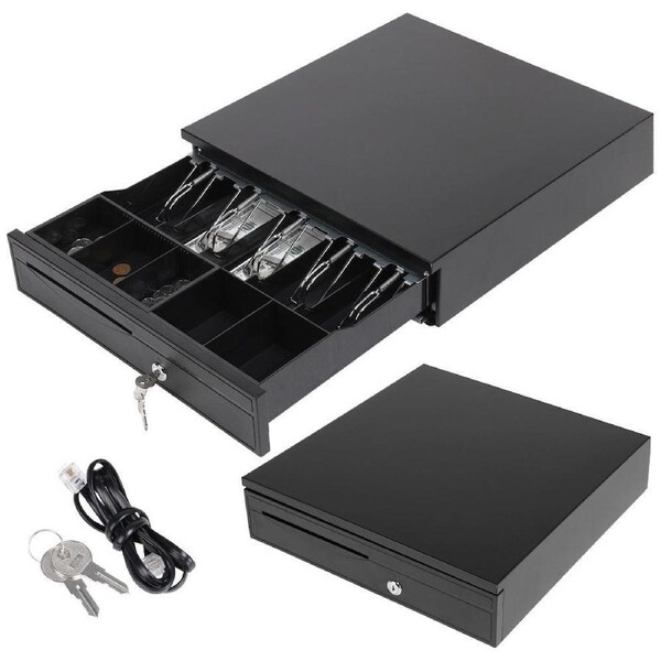 Electronic Manual Security Cash Box Tray Money Drawer Safe Storage Keys