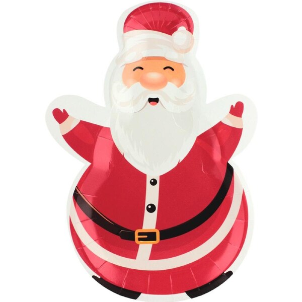 Jolly Santa Large Paper Plates (Pack of 8)