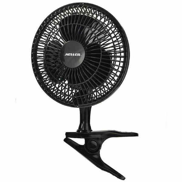 Heller Desk Clip-On Fan - Compact Air Cooler - Bedroom Nightstand Portable Table USB Fan