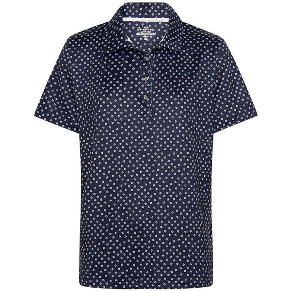 Sporte Leisure Flora Ladies Short Sleeve Polo Shirt Top Womens - French Navy 12