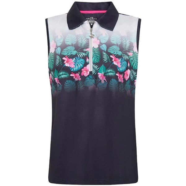 Sporte Leisure Dune Ladies Sleeveless Polo Shirt Top Golf Womens - French Navy 12