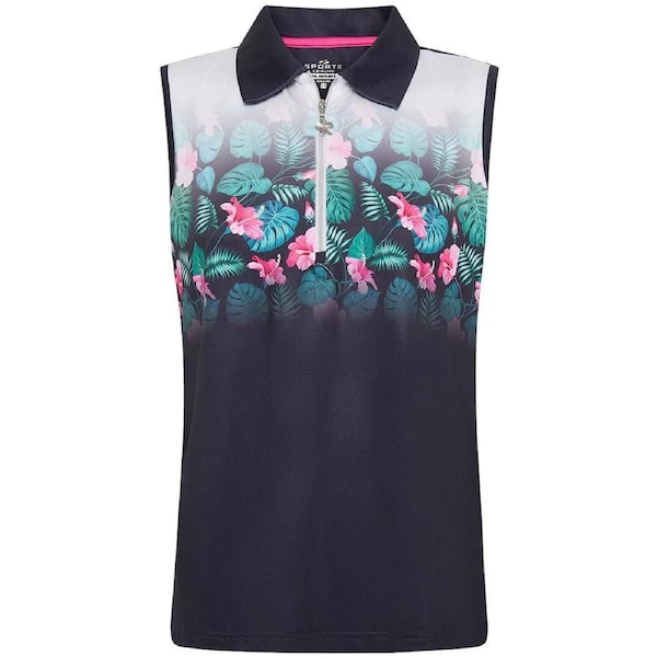 Sporte Leisure Dune Ladies Sleeveless Polo Shirt Top Golf Womens - French Navy 14