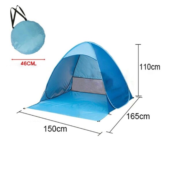 Pop Up Beach Canopy UV Camping Fishing Tent Mesh Sun Shade Shelter 2 Persons Blue