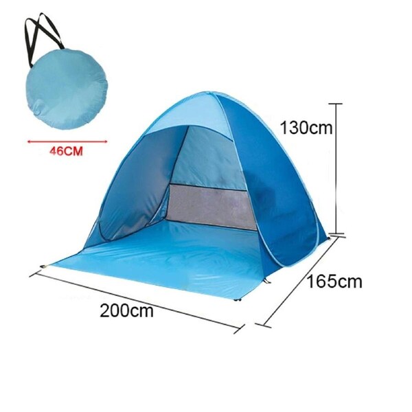 Pop Up Beach Canopy UV Camping Fishing Tent Mesh Sun Shade Shelter 4 Persons Blue