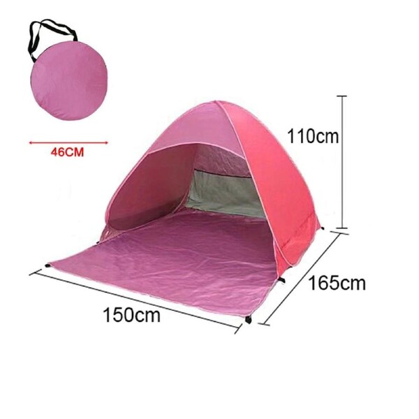 Pop Up Beach Canopy UV Camping Fishing Tent Mesh Sun Shade Shelter 2 Persons Pink