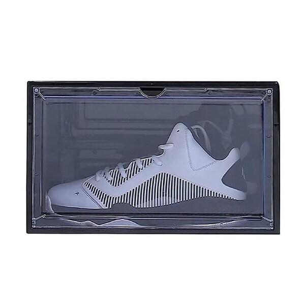 Sneaker Display Cases Shoe Box Black Clear Transparent Plastic - Black 1x