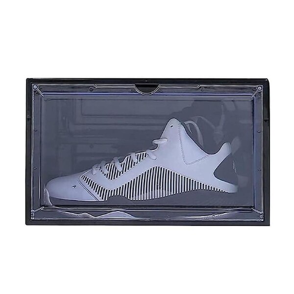 Sneaker Display Cases Shoe Box Black Clear Transparent Plastic - Black 10x
