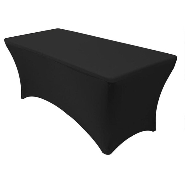 Rectangle Tablecloth Spandex Table Cover Stretch Cloth Home Wedding - Black 6ft