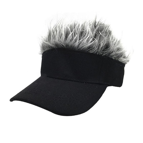 Wig Golf Baseball Cap With Fake Hair Cap Sun Visor Whimsy Fun Toupee Men Hats Grey