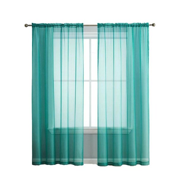 Sheer Curtain Rod Pocket Organza Voile Curtain Window Drape Tiffany