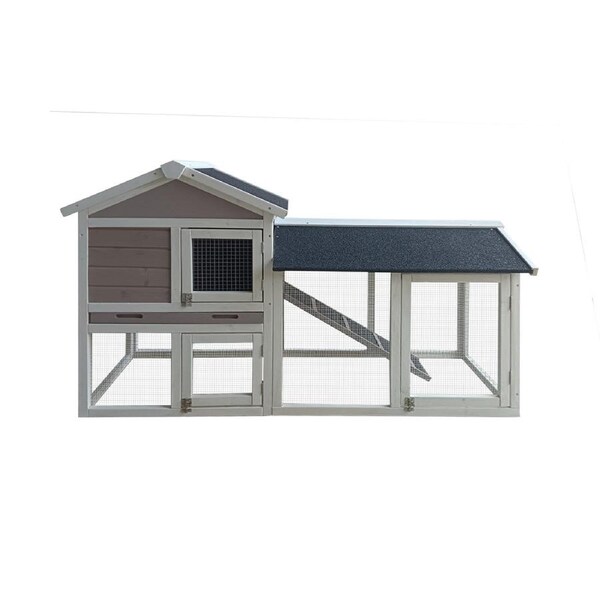 YES4PETS 147cm Rabbit Hutch Quail Run Wooden Cage Guinea Pig Cage House