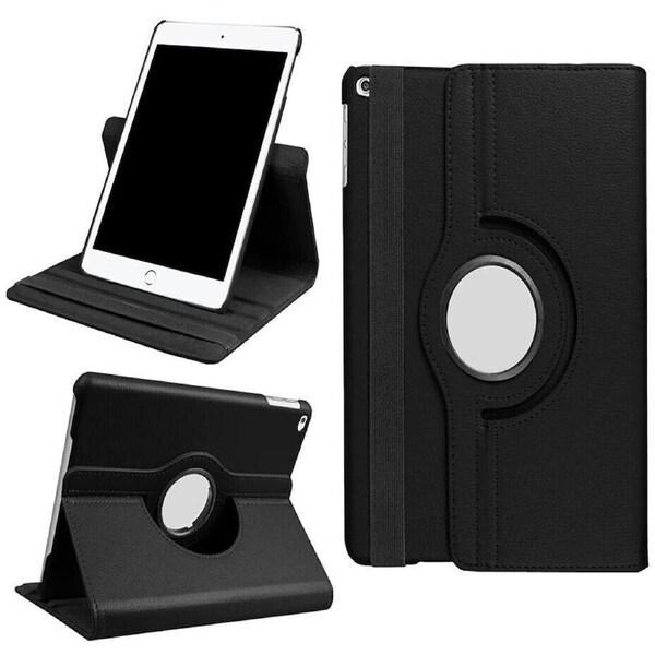 Smart 360 Rotate Leather Case Cover For iPad 9 8 7 6 5 Gen Air 3 2 1 Pro 10.5 - Black iPad 9th Generation 2021