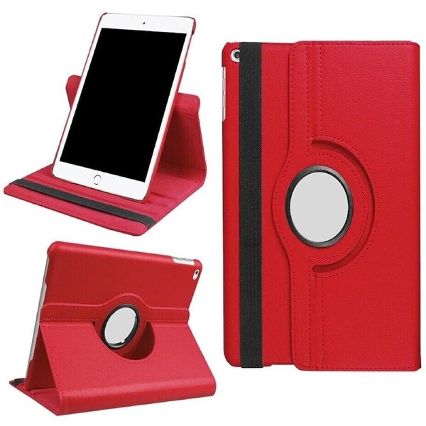 Smart 360 Rotate Leather Case Cover For iPad 9 8 7 6 5 Gen Air 3 2 1 Pro 10.5 - Red iPad 2 3 4