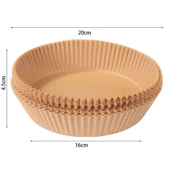 Air Fryer Disposable Paper Liner Set Non-Stick Pan Parchment Baking Paper - 100pcs 100pcs Brown