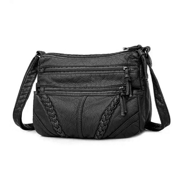 Ladies Cross Body Messenger Bag Women Shoulder Over Bags Handbags Soft Phone Bag Black
