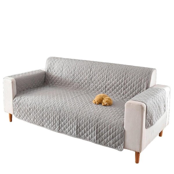 Seater Pet Sofa Protector Cover Quilted Couch Covers Lounge Slipcover - Grey 3 Seater
