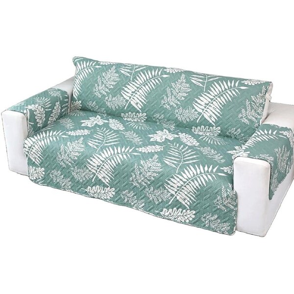 Seater Pet Sofa Protector Cover Quilted Couch Covers Lounge Slipcover - Light Green Leaves 1 Seater