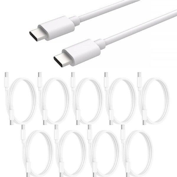 10 Pack 1m Fast PD Charger Data Transfer Sync Charging USB Type C to Type C Cable Cord Bulk