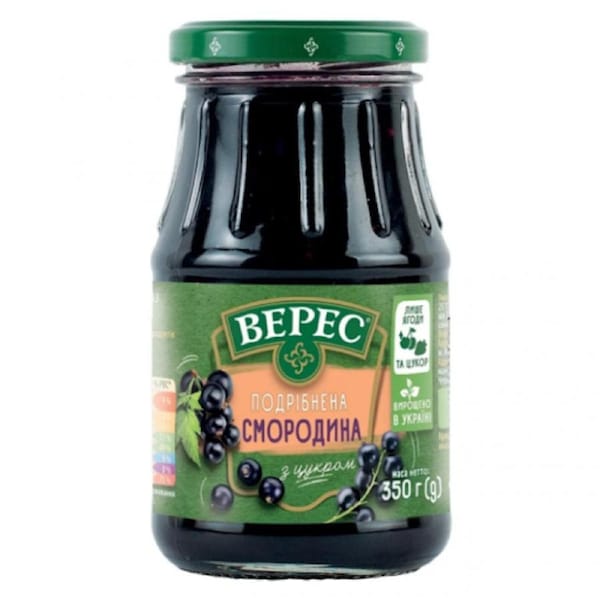 VERES 350g Blackcurrant Fruit Jam Spread from Juicy Berries - Product of Ukraine