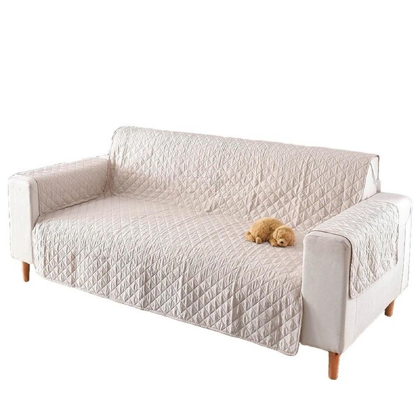 Seater Pet Sofa Protector Cover Quilted Couch Covers Lounge Slipcover - Beige 2 Seater