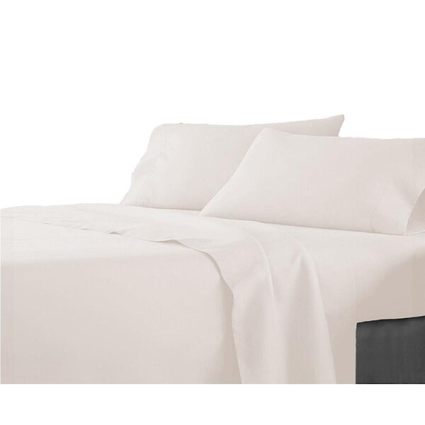 Premium Single KS Double Queen King Bed Flat Fitted Sheet Set Bed - Cream Single