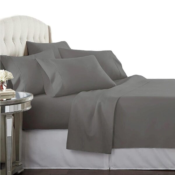 Egyptian Cotton Percale All Size Sheet Set Anti-Pilling - Gray Double