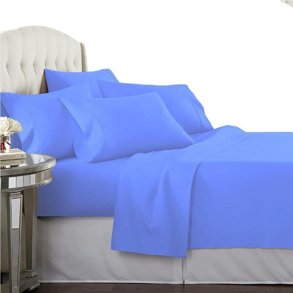 Egyptian Cotton Percale All Size Sheet Set Anti-Pilling - Ocean Double