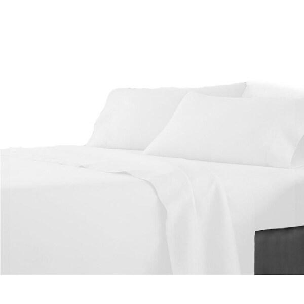 Premium Single KS Double Queen King Bed Flat Fitted Sheet Set Bed - White Queen