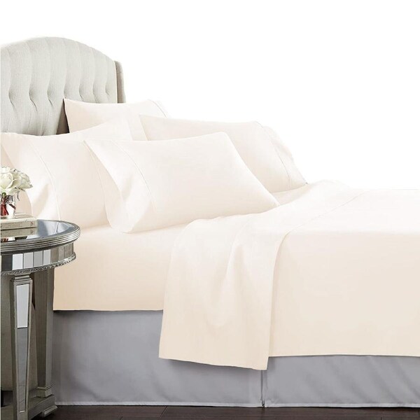 Egyptian Cotton Percale All Size Sheet Set Anti-Pilling - Cream King Single