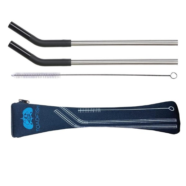 Toadfish Stainless Steel Reusable Straws 2 pieces with Cleaning Brush