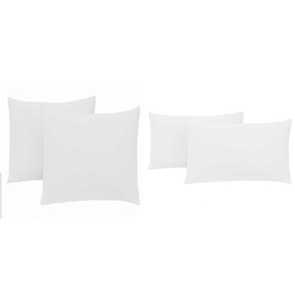 Pillow Cases Hotel Quality Pillowcase Standard European Queen King 2 Pack - White 2 King Pillowcases 50 x 90cm