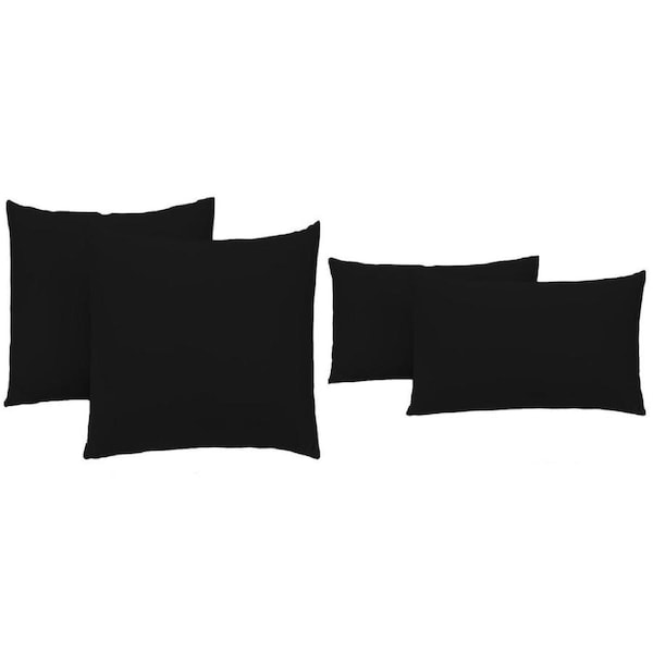 Pillow Cases Hotel Quality Pillowcase Standard European Queen King 2 Pack - Black 2 Standard Pillowcases 48 x 76cm