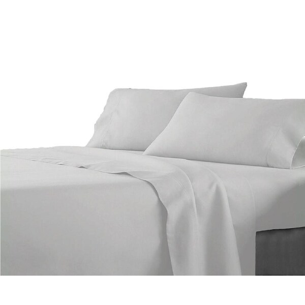 Premium Single KS Double Queen King Bed Flat Fitted Sheet Set Bed - Light Gray King Single