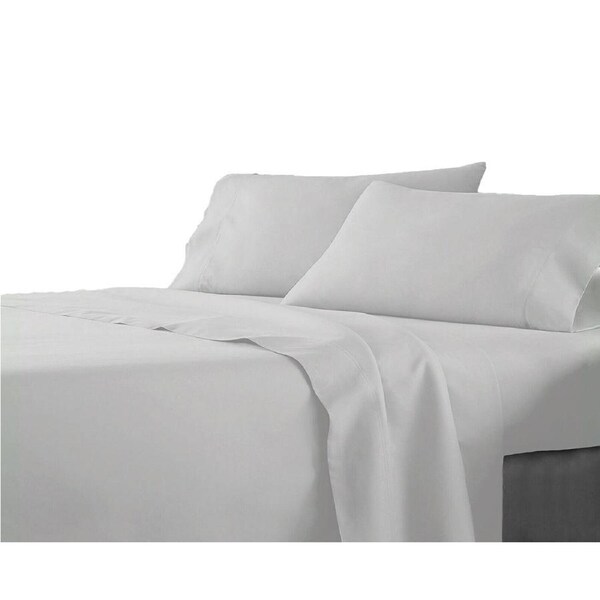 Premium Single KS Double Queen King Bed Flat Fitted Sheet Set Bed - Light Gray Queen
