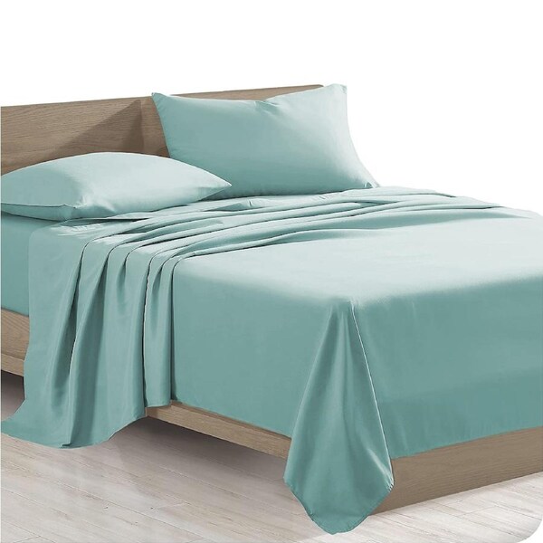 Egyptian Cotton Percale All Size Sheet Set Anti-Pilling - Frost Blue King Single